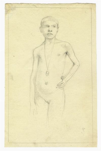 Telemaco Signorini : Nudo di bambina con collana.  - Asta Arte Moderna e Contemporanea - Associazione Nazionale - Case d'Asta italiane