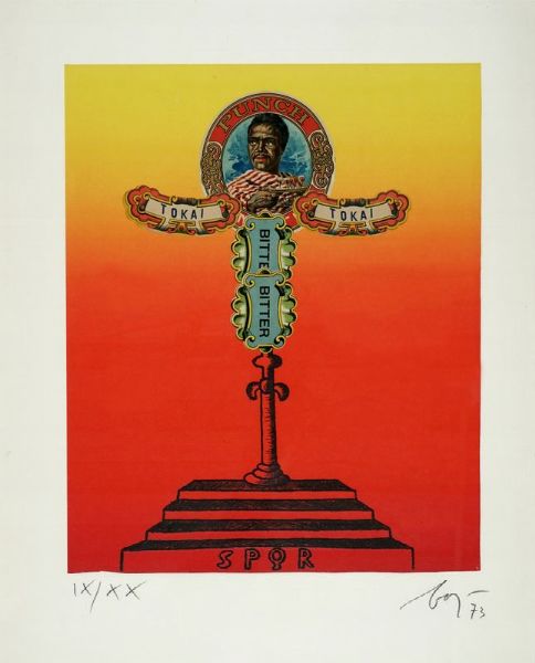 ENRICO BAJ : Punch Bitter Tokai.  - Asta Arte Moderna e Contemporanea - Associazione Nazionale - Case d'Asta italiane