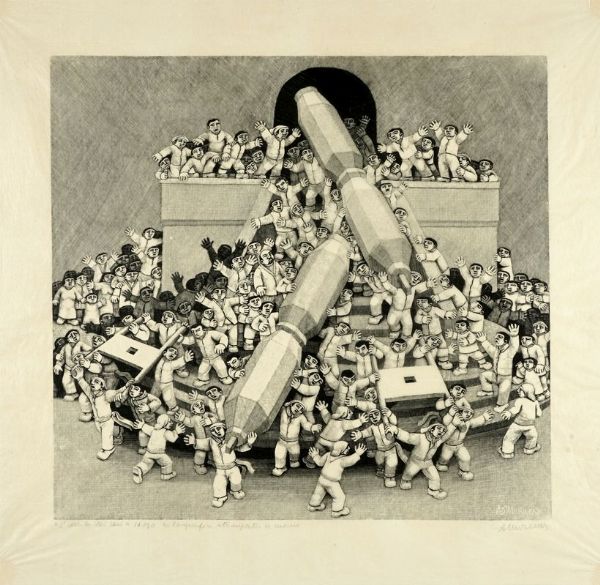 ALBERICO MORENA : L'uscita nei ceri.  - Asta Arte Moderna e Contemporanea - Associazione Nazionale - Case d'Asta italiane