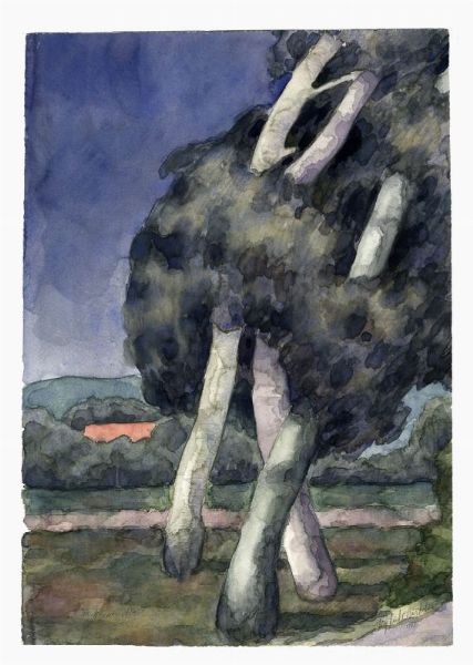 SIGFRIDO BARTOLINI : Pioppi al vento.  - Asta Arte Moderna e Contemporanea - Associazione Nazionale - Case d'Asta italiane