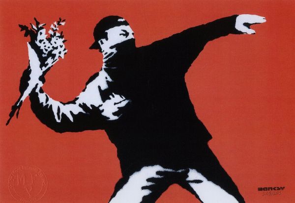 Banksy : Flower Thrower.  - Asta Arte Moderna e Contemporanea - Associazione Nazionale - Case d'Asta italiane