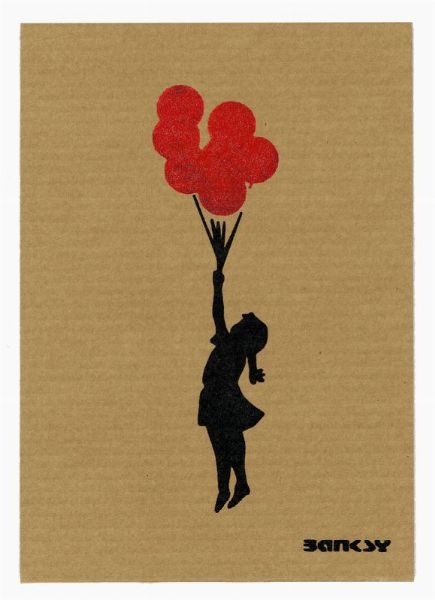 Banksy : Flying balloon girl.  - Asta Arte Moderna e Contemporanea - Associazione Nazionale - Case d'Asta italiane
