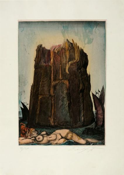 ERNST FUCHS : Das Gefngnis des Ikarus.  - Asta Arte Moderna e Contemporanea - Associazione Nazionale - Case d'Asta italiane