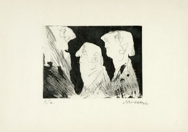 MINO MACCARI : Lotto composto di 2 incisioni.  - Asta Arte Moderna e Contemporanea - Associazione Nazionale - Case d'Asta italiane
