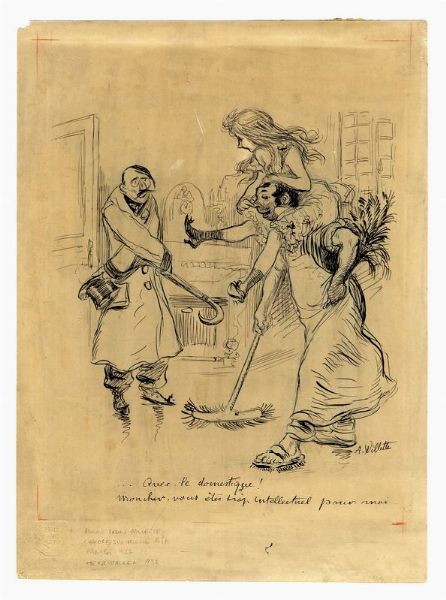 ADOLPHE-LON WILLETTE : Avec la domestique!  - Asta Arte Moderna e Contemporanea - Associazione Nazionale - Case d'Asta italiane