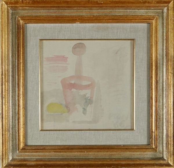 Primo Conti : Natura morta con bottiglia.  - Asta Arte Moderna e Contemporanea - Associazione Nazionale - Case d'Asta italiane