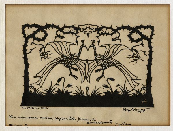 HELGA ELMQUIST-CAU : Un bacio in aria.  - Asta Arte Moderna e Contemporanea - Associazione Nazionale - Case d'Asta italiane