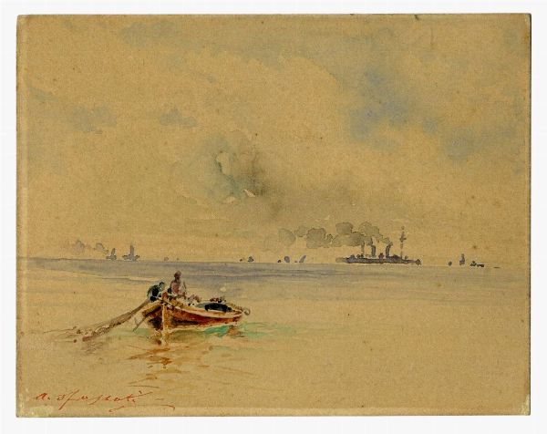 AGOSTINO FOSSATI : Barca.  - Asta Arte Moderna e Contemporanea - Associazione Nazionale - Case d'Asta italiane