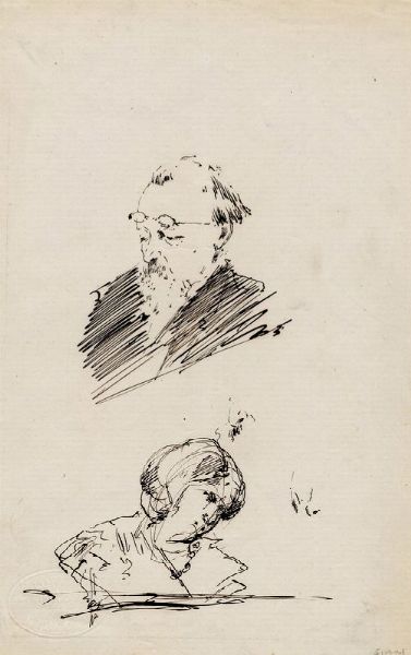 GIOVANNI GIANI : Lotto composto di 2 schizzi.  - Asta Arte Moderna e Contemporanea - Associazione Nazionale - Case d'Asta italiane