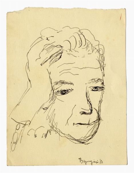 Carlo Mattioli : Lotto composto di 2 ritratti di Silvio Loffredo.  - Asta Arte Moderna e Contemporanea - Associazione Nazionale - Case d'Asta italiane