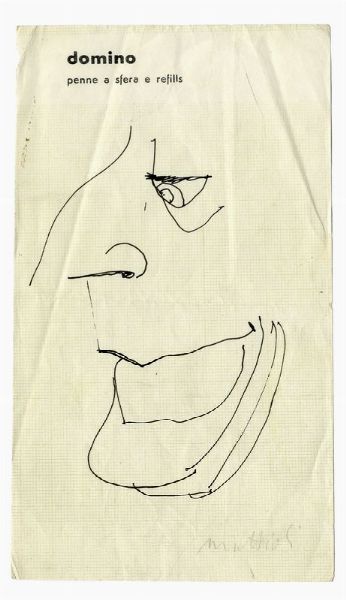 Carlo Mattioli : Lotto composto di 2 ritratti di Silvio Loffredo.  - Asta Arte Moderna e Contemporanea - Associazione Nazionale - Case d'Asta italiane