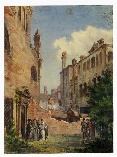 ACHILLE PINELLI : Figure tra le rovine.  - Asta Arte Moderna e Contemporanea - Associazione Nazionale - Case d'Asta italiane