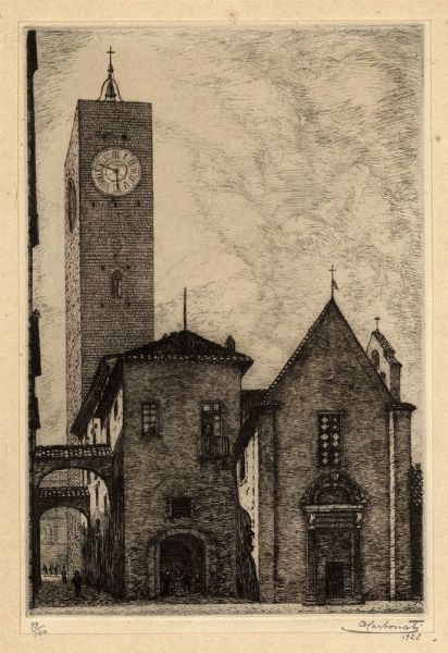 ANTONIO CARBONATI : Orvieto. Acqueforti originali di Antonio Carbonati.  - Asta Arte Moderna e Contemporanea - Associazione Nazionale - Case d'Asta italiane