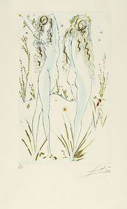 Salvador Dal - Due nudi femminili.