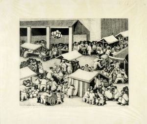 ALBERICO MORENA - Mercato a Gubbio.