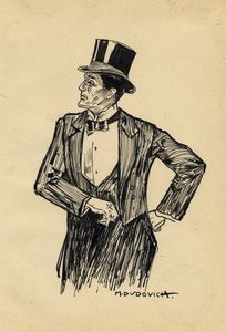 Marcello Dudovich - Uomo con cilindro.