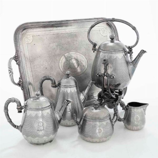 Servizio da tè Christofle composto da quattro pezzi più Samovar e vassoio  - Asta  Antiquariato gennaio | Cambi Time - Associazione Nazionale - Case d'Asta italiane