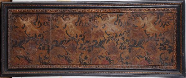 Grande pannello dipinto su cuoio  - Asta  Antiquariato gennaio | Cambi Time - Associazione Nazionale - Case d'Asta italiane