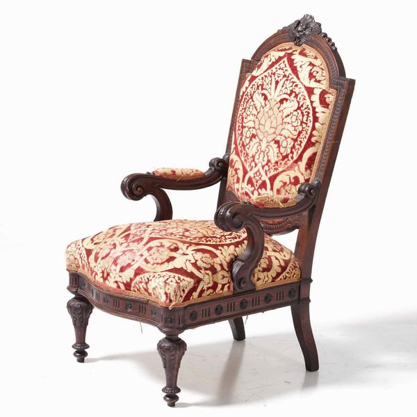 Poltrona in legno intagliato. XIX secolo  - Asta  Antiquariato gennaio | Cambi Time - Associazione Nazionale - Case d'Asta italiane