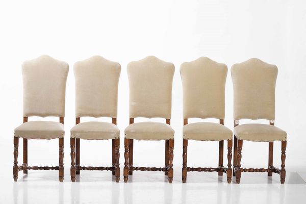 Serie di dieci sedie a rocchetto in noce, in parte antiche  - Asta  Antiquariato gennaio | Cambi Time - Associazione Nazionale - Case d'Asta italiane
