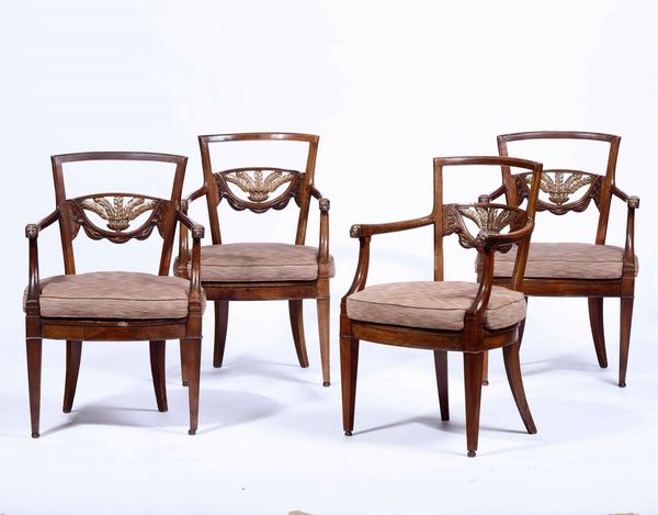 Gruppo di quattro poltrone direttorio, Genova XVIII-XIX secolo  - Asta  Antiquariato gennaio | Cambi Time - Associazione Nazionale - Case d'Asta italiane