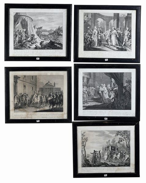 Gruppo di cinque incisioni del XIX secolo, da Novelli  - Asta  Antiquariato gennaio | Cambi Time - Associazione Nazionale - Case d'Asta italiane