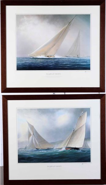 Coppia di stampe con velieri titolate Great Yachts  - Asta  Antiquariato gennaio | Cambi Time - Associazione Nazionale - Case d'Asta italiane