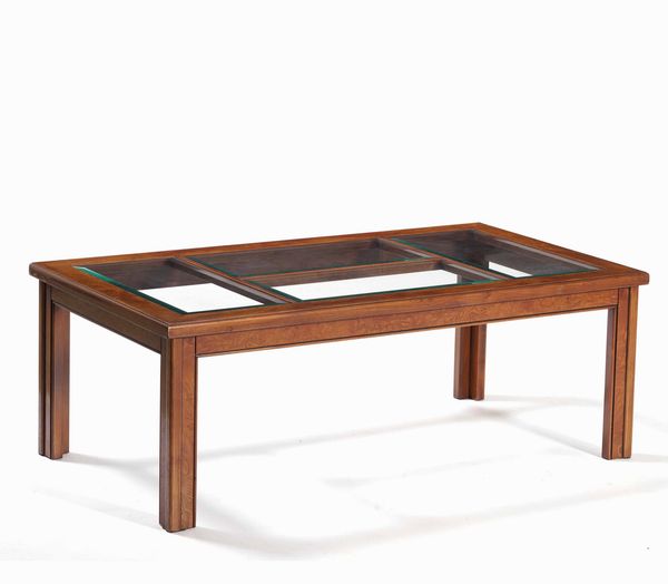 Tavolino in rovere con piano in cristallo molato. XIX secolo  - Asta  Antiquariato gennaio | Cambi Time - Associazione Nazionale - Case d'Asta italiane