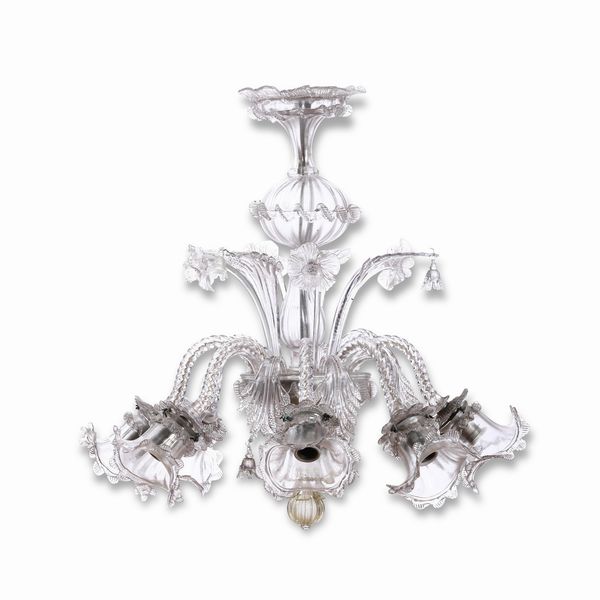 Coppia di lampadari a otto luci in vetro di murano  - Asta  Antiquariato gennaio | Cambi Time - Associazione Nazionale - Case d'Asta italiane