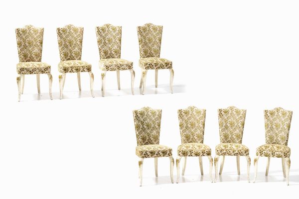 Otto sedie in legno laccato  - Asta  Antiquariato gennaio | Cambi Time - Associazione Nazionale - Case d'Asta italiane