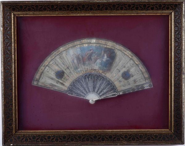 Ventaglio con stecche in madreperla dipinto con scena galante, Francia XIX secolo  - Asta  Antiquariato gennaio | Cambi Time - Associazione Nazionale - Case d'Asta italiane