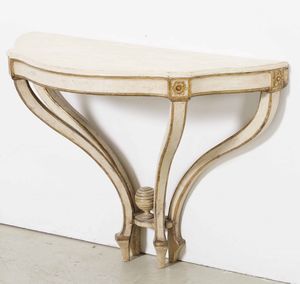 Consolle in legno laccato con profili dorati. XVIII-XIX secolo  - Asta  Antiquariato gennaio | Cambi Time - Associazione Nazionale - Case d'Asta italiane