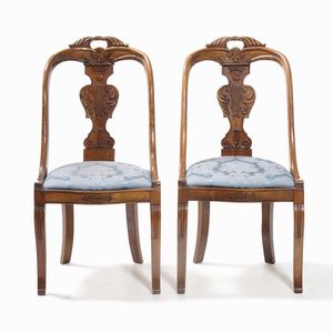 Coppia di sedie in legno intagliato, XIX secolo  - Asta  Antiquariato gennaio | Cambi Time - Associazione Nazionale - Case d'Asta italiane