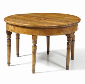 Tavolo circolare con cinque sedie, XIX-XX secolo  - Asta  Antiquariato gennaio | Cambi Time - Associazione Nazionale - Case d'Asta italiane