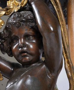 Grande candelabro in bronzo patinato. XX secolo  - Asta  Antiquariato gennaio | Cambi Time - Associazione Nazionale - Case d'Asta italiane