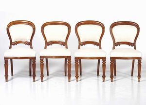 Tavolo in mogano e sei sedie in stile. Inghilterra XIX-XX secolo  - Asta  Antiquariato gennaio | Cambi Time - Associazione Nazionale - Case d'Asta italiane