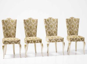 Otto sedie in legno laccato  - Asta  Antiquariato gennaio | Cambi Time - Associazione Nazionale - Case d'Asta italiane