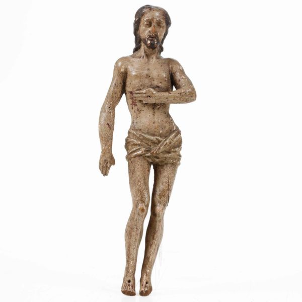 Cristo. Legno policromo. Arte del XVIII secolo  - Asta Scultura | Cambi Time - Associazione Nazionale - Case d'Asta italiane