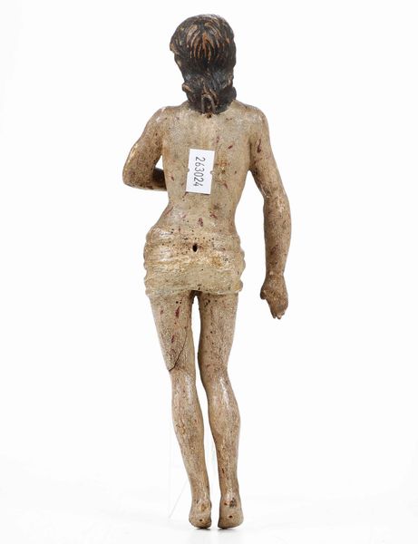 Cristo. Legno policromo. Arte del XVIII secolo  - Asta Scultura | Cambi Time - Associazione Nazionale - Case d'Asta italiane