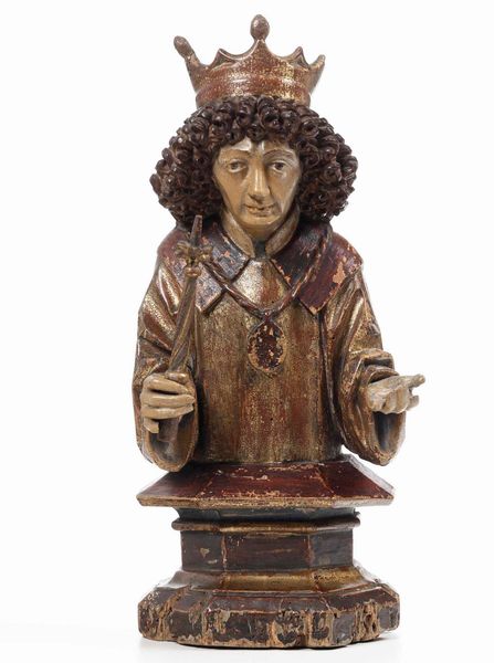 Santo coronato. Legno policromo e dorato. Austria o Tirolo XVI-XVII secolo  - Asta Scultura | Cambi Time - Associazione Nazionale - Case d'Asta italiane