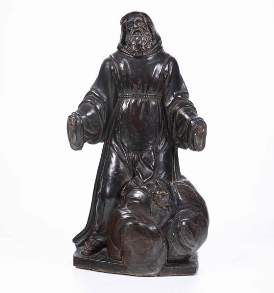Francescano. Scultura in terracotta patinata. Plasticatore del XVIII secolo  - Asta Scultura | Cambi Time - Associazione Nazionale - Case d'Asta italiane