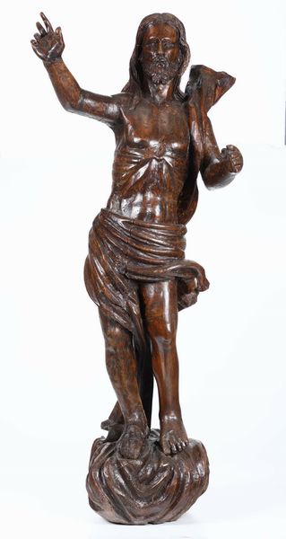 Scultura in legno raffigurante Cristo Benedicente, XVIII secolo  - Asta Scultura | Cambi Time - Associazione Nazionale - Case d'Asta italiane