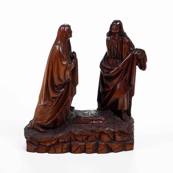 Scultore del XVII secolo. Golgota con la Madonna e San Giovanni. Scultura in bosso  - Asta Scultura | Cambi Time - Associazione Nazionale - Case d'Asta italiane