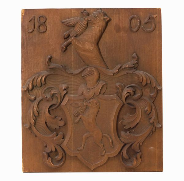 Pannello in legno scolpito con stemma  - Asta Scultura | Cambi Time - Associazione Nazionale - Case d'Asta italiane