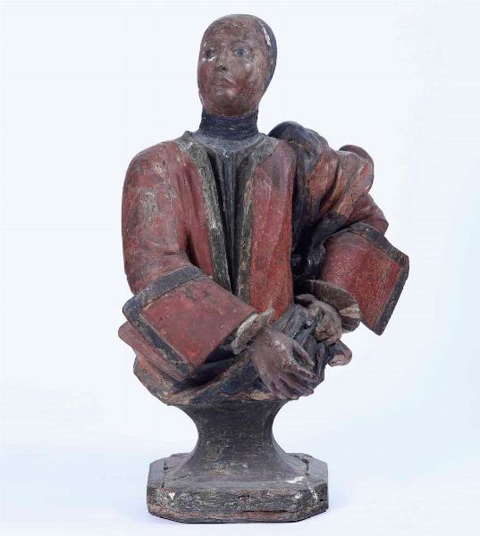 Busto in legno intagliato e dipinto raffigurante giovane paggio. Venezia, XVIII secolo  - Asta Scultura | Cambi Time - Associazione Nazionale - Case d'Asta italiane