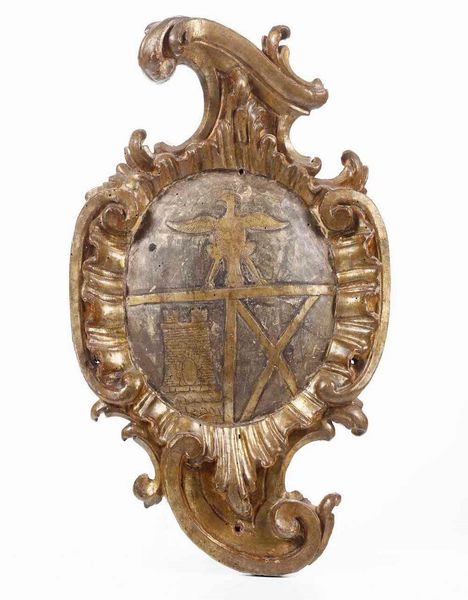 Stemma nobiliare. Legno intagliato e a mecca. Italia XVIII secolo  - Asta Scultura | Cambi Time - Associazione Nazionale - Case d'Asta italiane