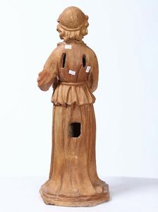 Angelo reggicero in terracotta. Plasticatore rinascimentale attivo tra il XV ed il XVI secolo.  - Asta Scultura | Cambi Time - Associazione Nazionale - Case d'Asta italiane