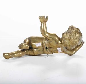 Putto in bronzo dorato. Arte barocca del XVII-XVIII secolo  - Asta Scultura | Cambi Time - Associazione Nazionale - Case d'Asta italiane