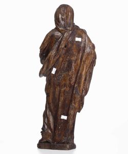 Madonna con Bambino. Legno scolpito (mancante della policromia). Scultire barocco italiano del XVII secolo  - Asta Scultura | Cambi Time - Associazione Nazionale - Case d'Asta italiane