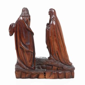 Scultore del XVII secolo. Golgota con la Madonna e San Giovanni. Scultura in bosso  - Asta Scultura | Cambi Time - Associazione Nazionale - Case d'Asta italiane